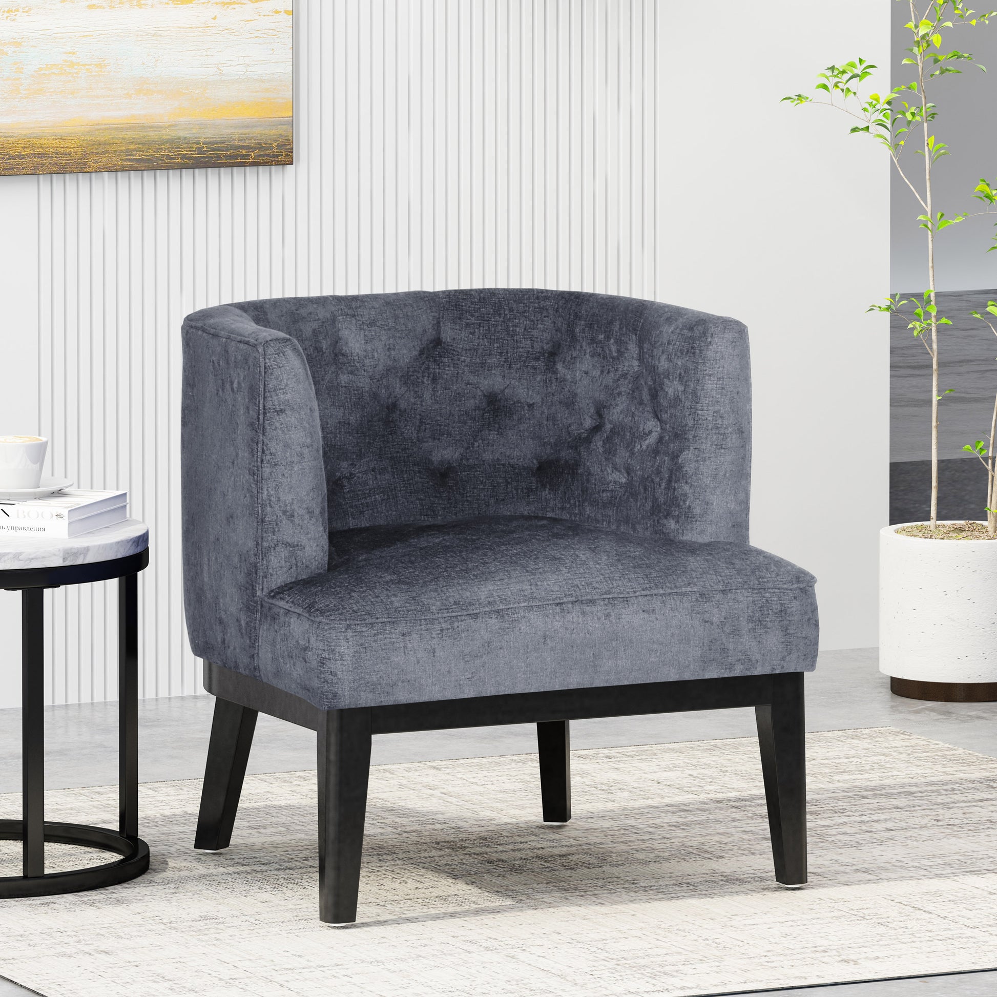 Accent Chair Charcoal Fabric