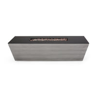 56" Rectangle Mgo Fire Pit 50 000 Btu Black Gray Magnesium Oxide