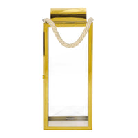 Larry 22"H Stainless Steel Lantern Gold Stainless Steel