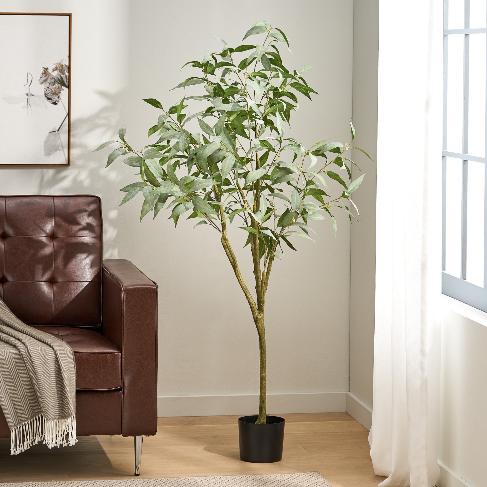 160Cm Artificial Eucalyptus Leaves Bonsai Green Plastic