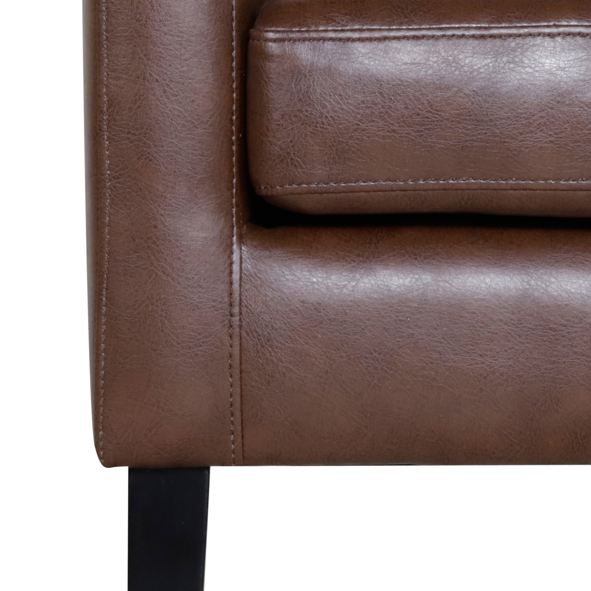 Accent Chair Dark Brown Pu