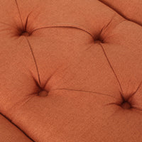 Tuft Top Ottoman Orange Fabric