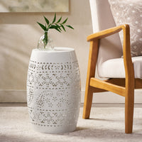 Ruby Side Table White Iron