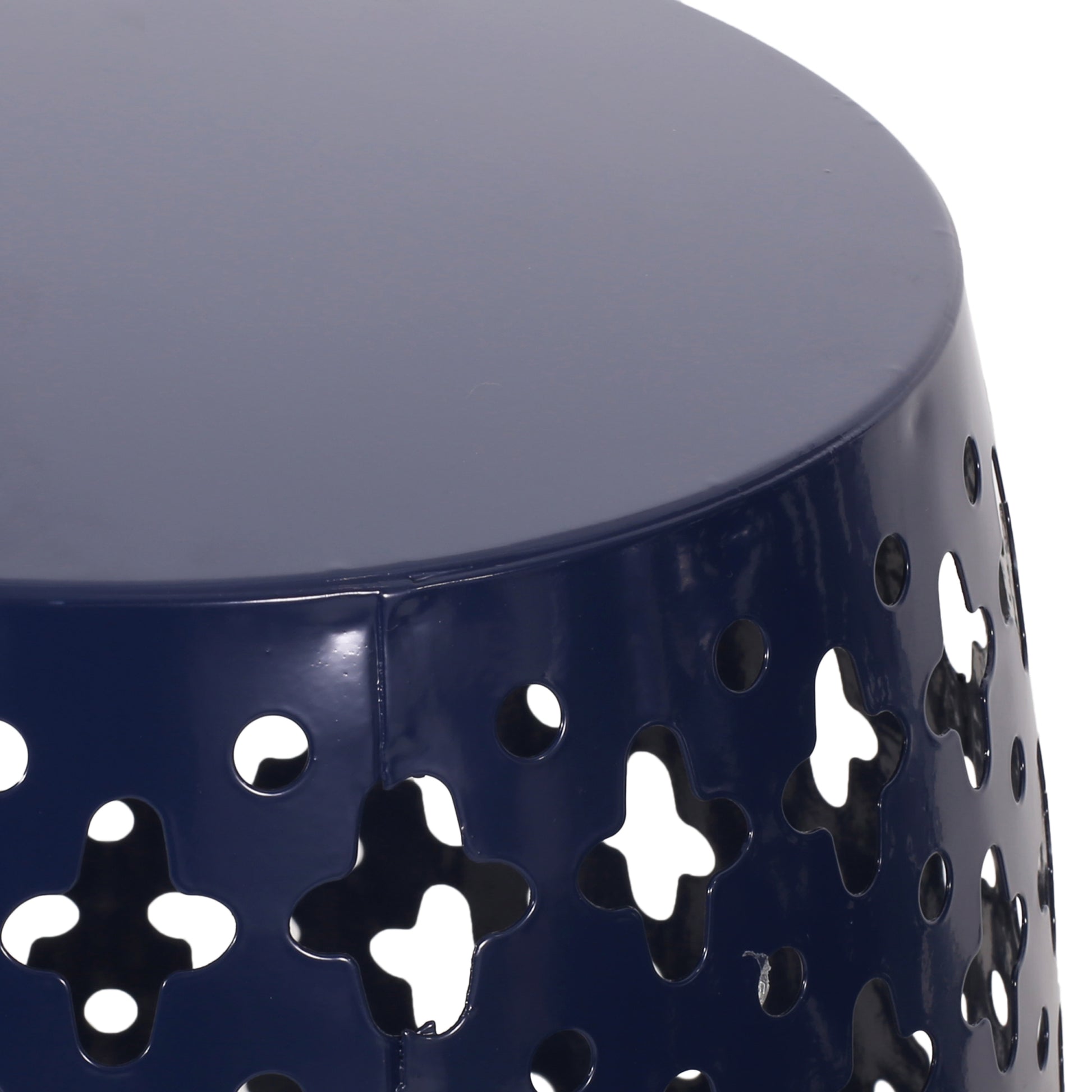 Metal S 2 End Table Navy Blue Iron