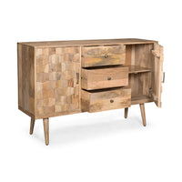 3 Drawer Sideboard With 2 Door Kd Legs Natural Wood