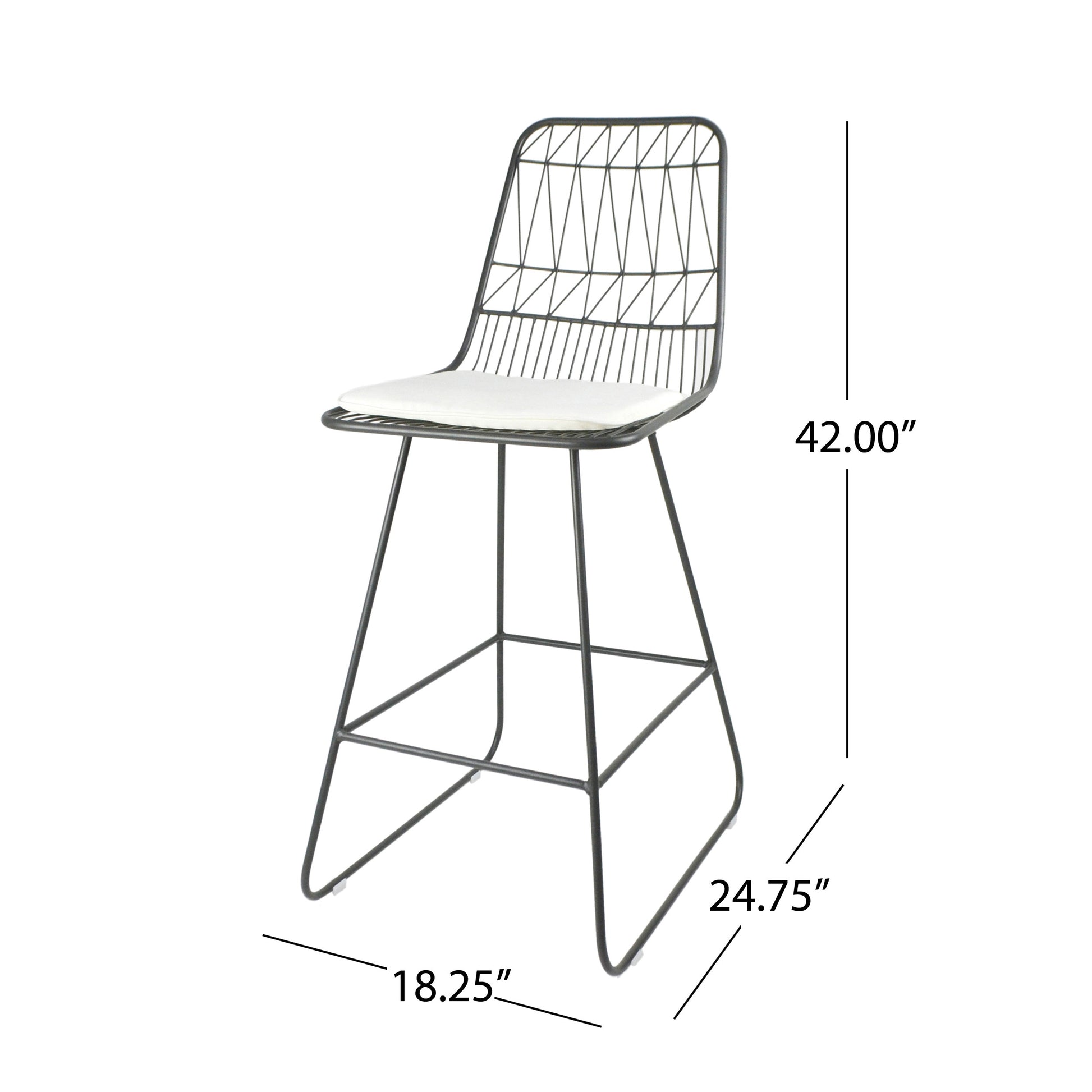 Niez Counter Stool Grey Ivory Iron