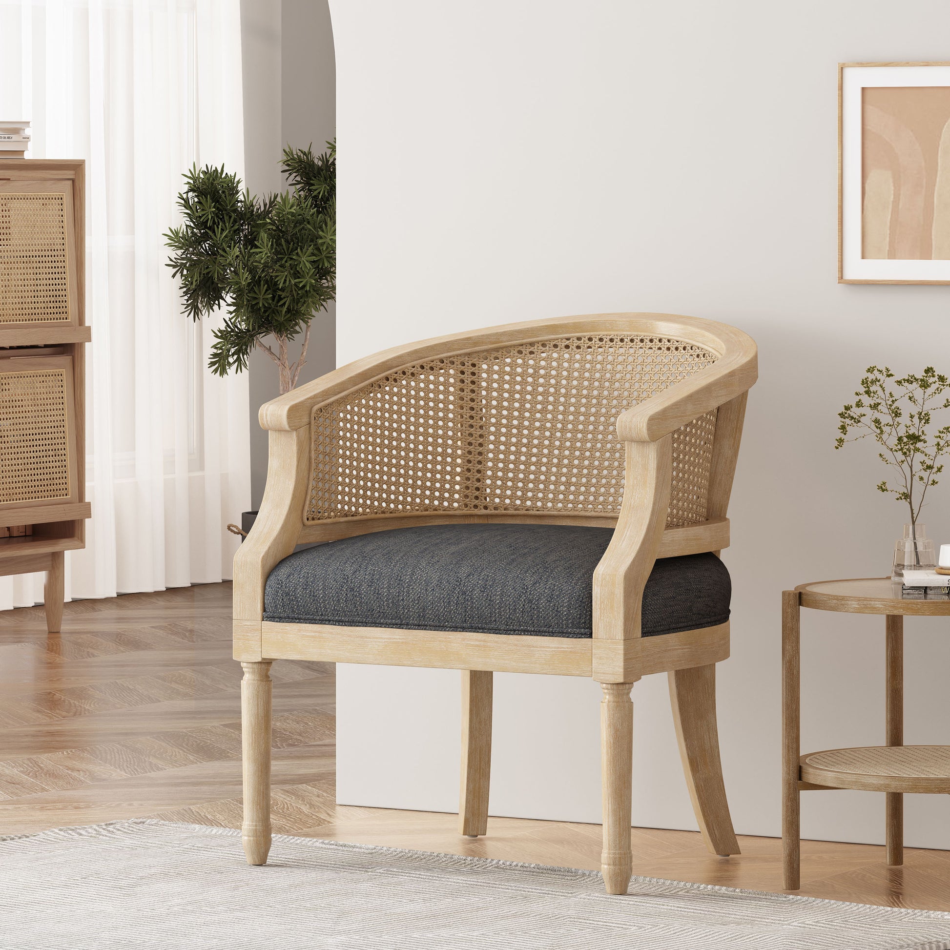 Accent Chair Charcoal Rubber Wood