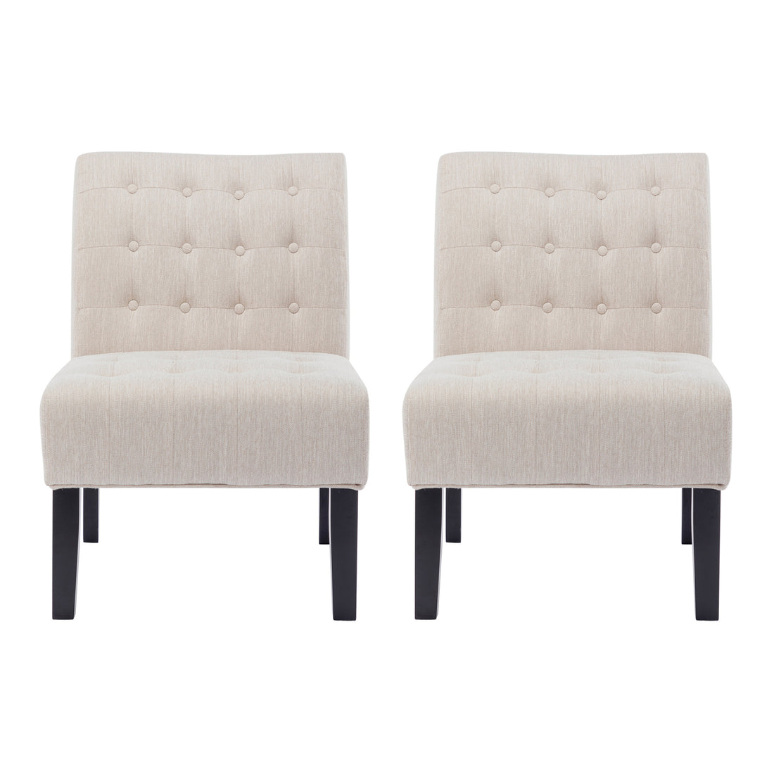 Accent Chair Beige Fabric