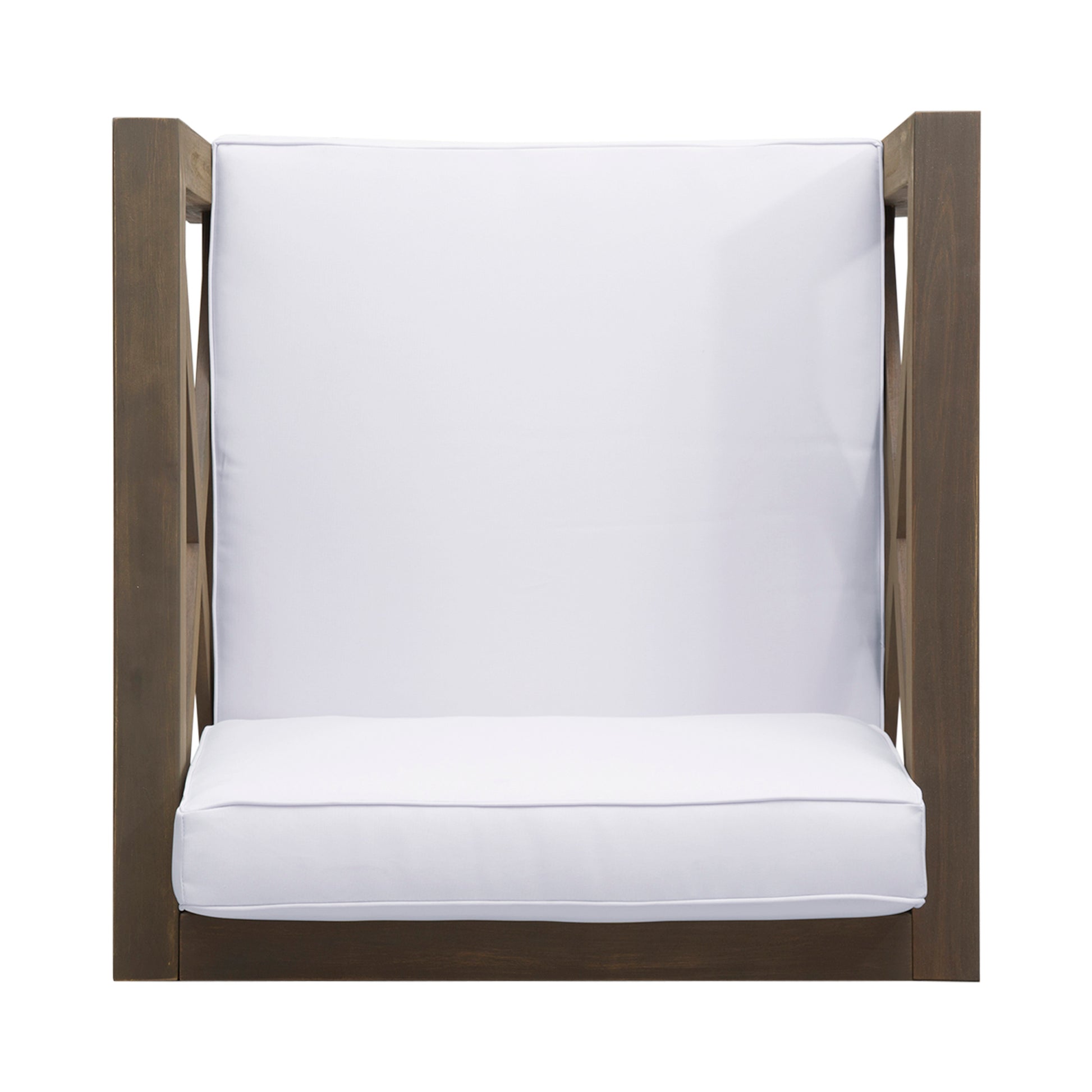 Brava Club Chair Grey White Wood Waterproof Fabric