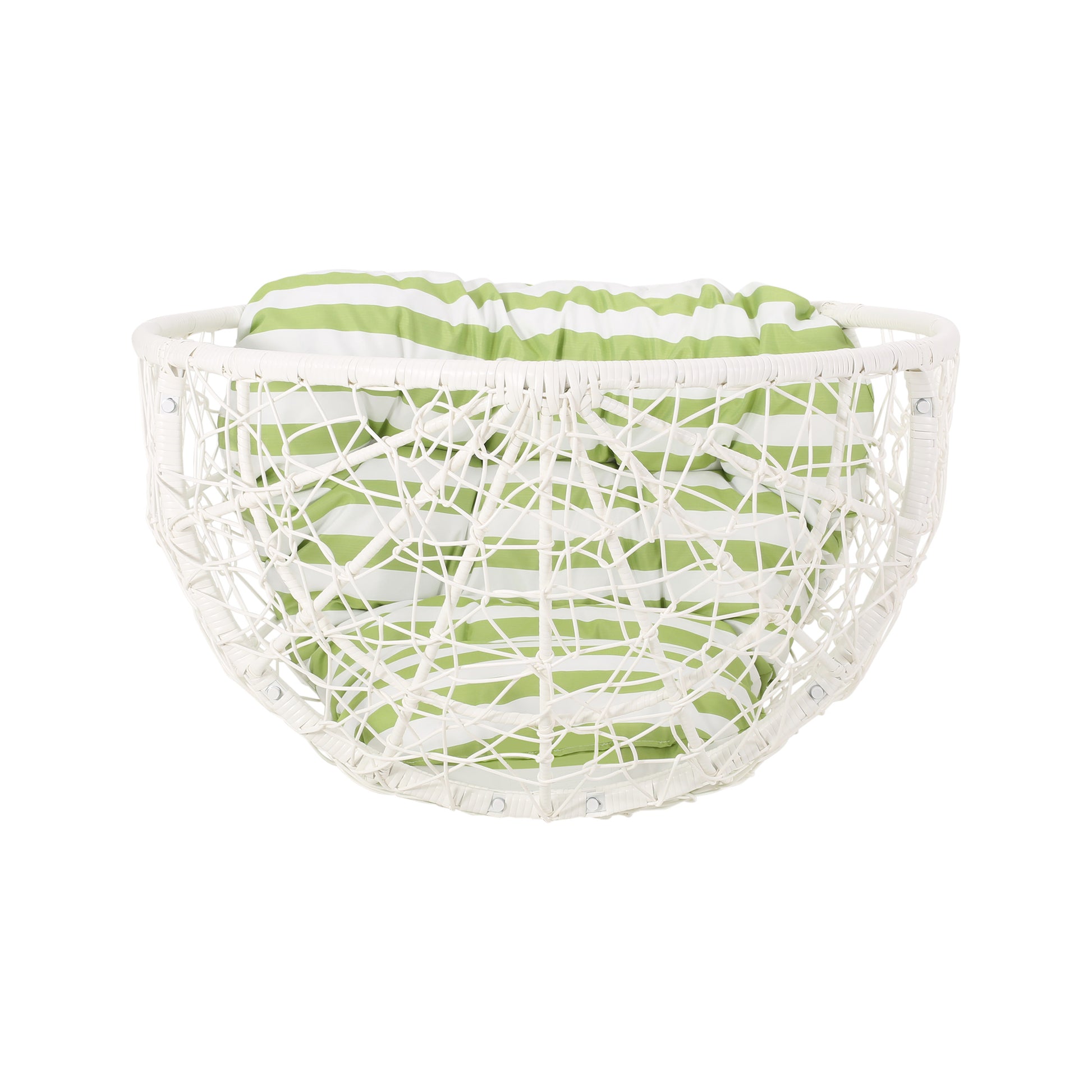 Gianni Teardrop Chair White Green Pe Rattan Iron Waterproof Fabric