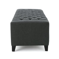 Storage Ottoman Dark Gray Fabric