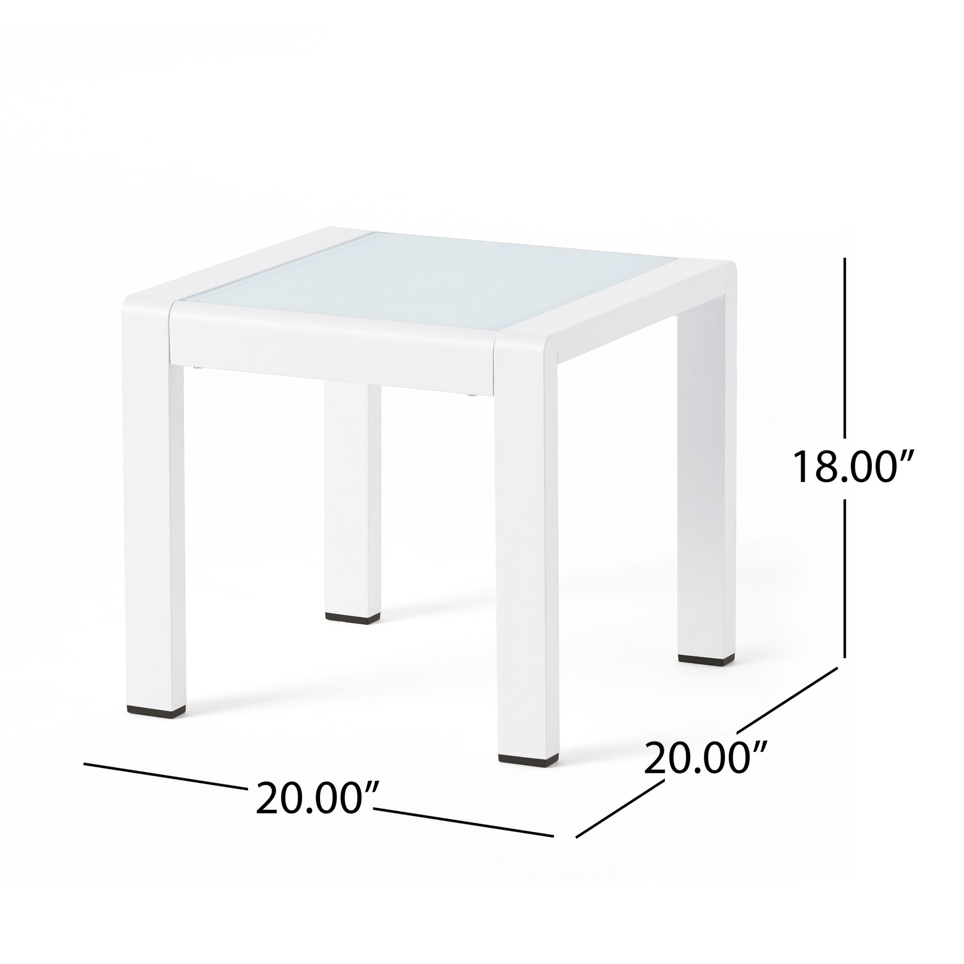 Cape Coral Side Table White Aluminium