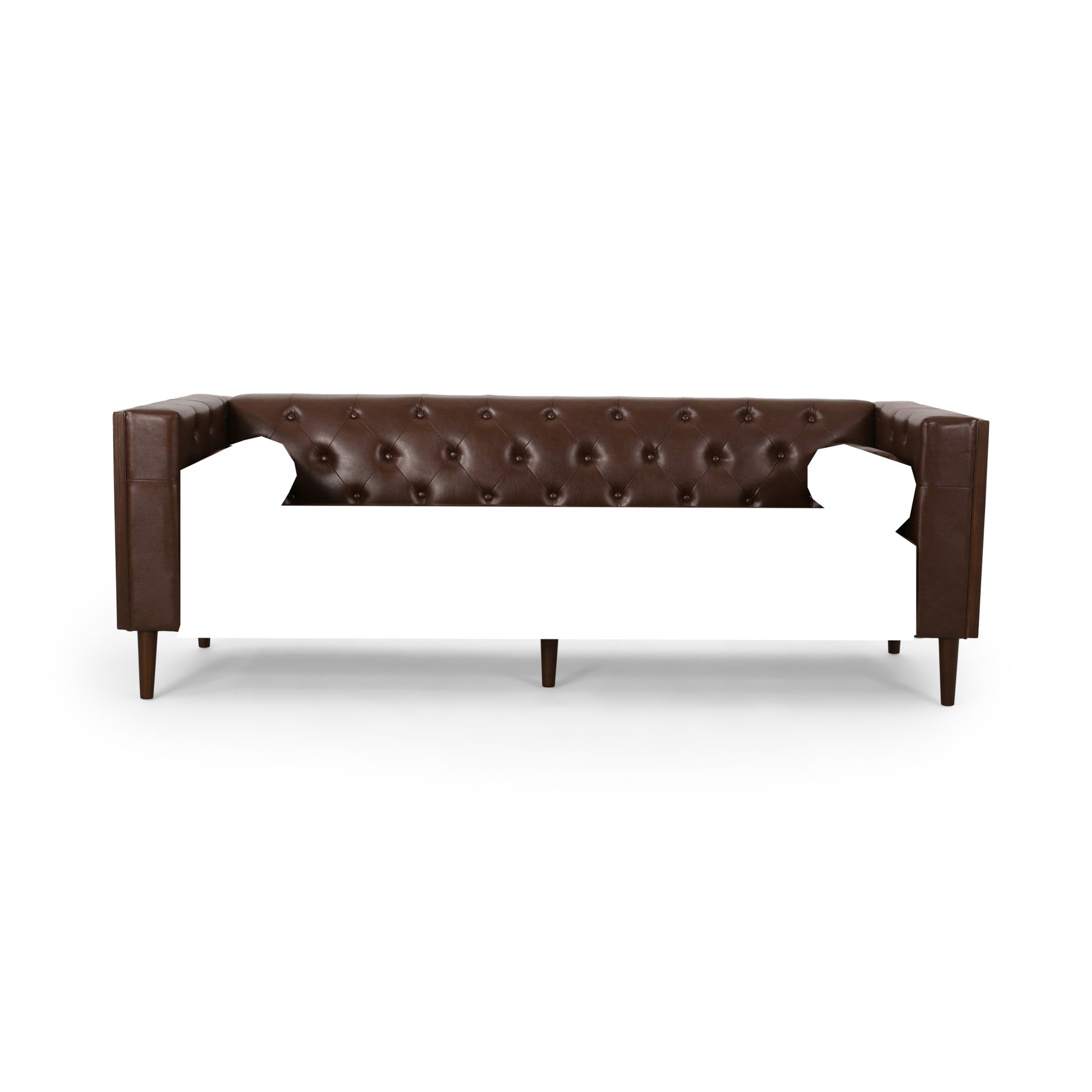 3 Seater Sofa Dark Brown Pu