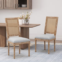 Dining Chair Light Grey Fabric