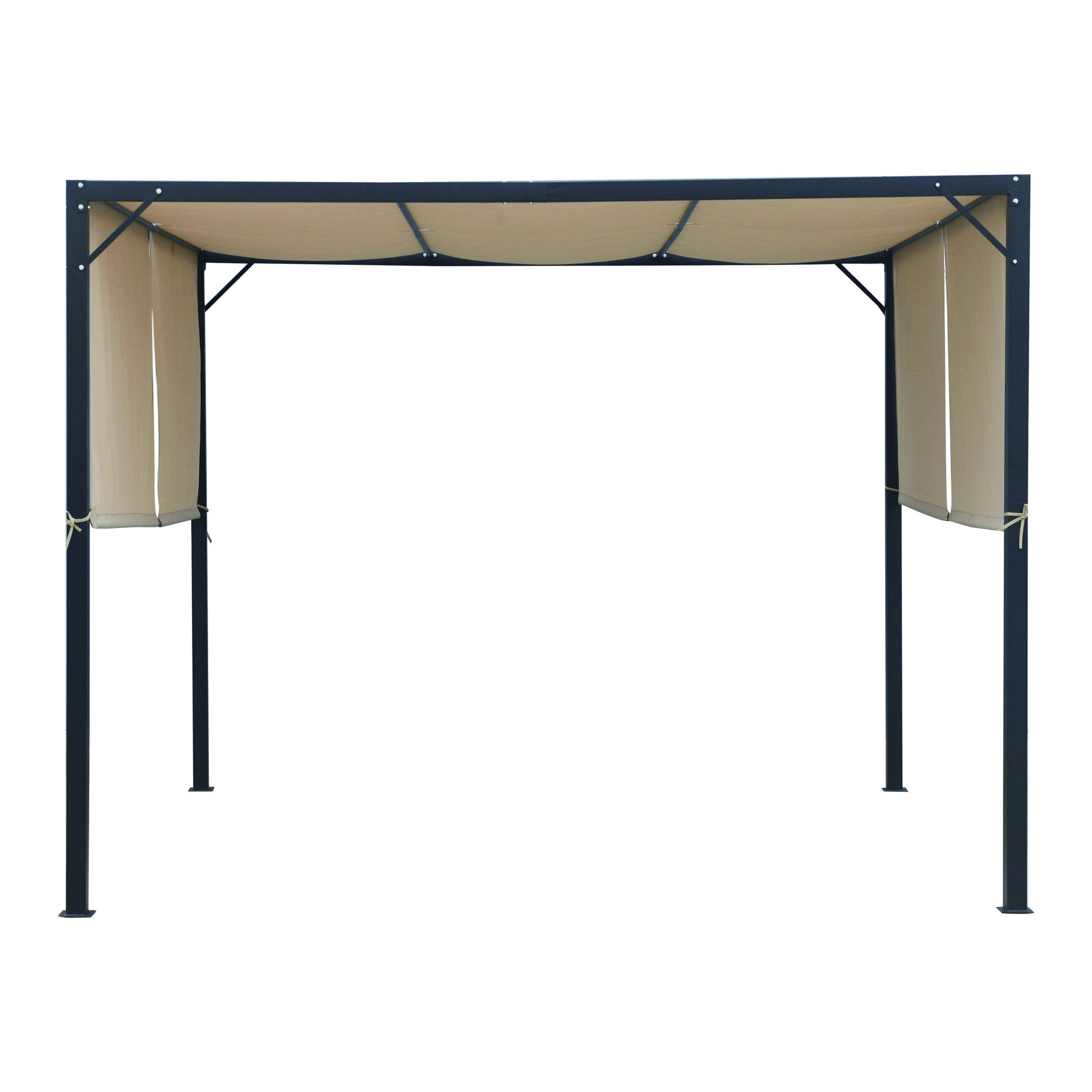 Westray Steel 9.5 X 9.5 Ft. Gazebo Beige Iron