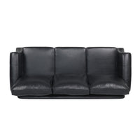 3 Seater Sofa Black Faux Leather 3 Seat