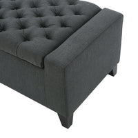 Storage Ottoman Dark Gray Fabric