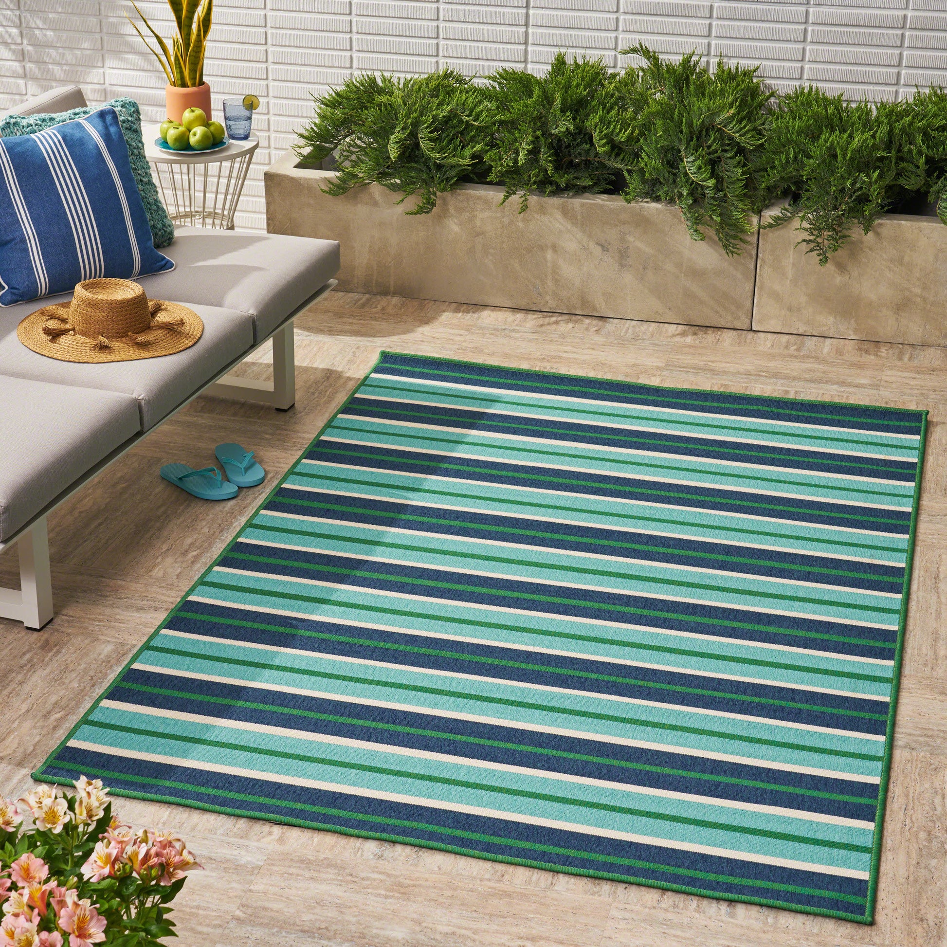 Meridian 9652F 5'3" X 7'6" Blue Polypropylene