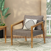 Outdoor Acacia Wood Club Chairs With Cushions Teak Gray Grey Acacia Wood