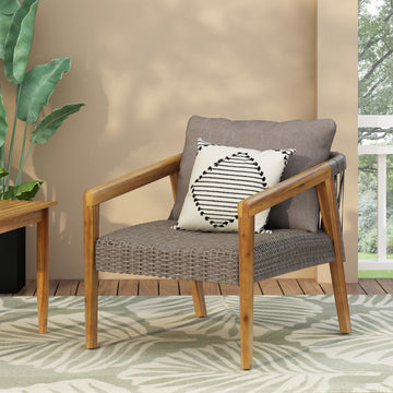 Outdoor Acacia Wood Club Chairs With Cushions Teak Gray Grey Acacia Wood