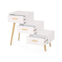 3 Drawer Stair Cabinet White Mdf