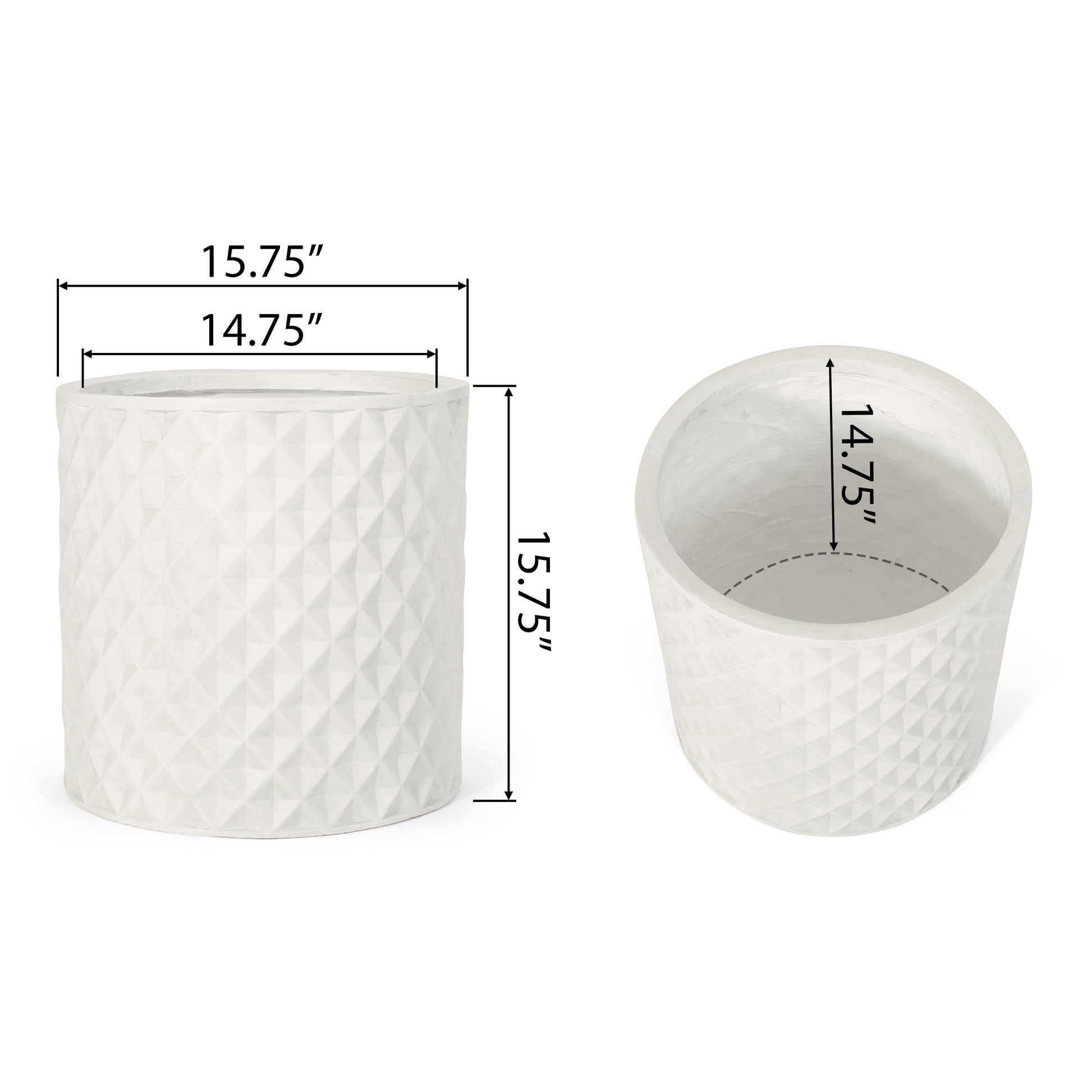 Mgo Planter Antique White Magnesium Oxide