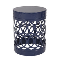 Metal S 2 End Table Navy Blue Iron