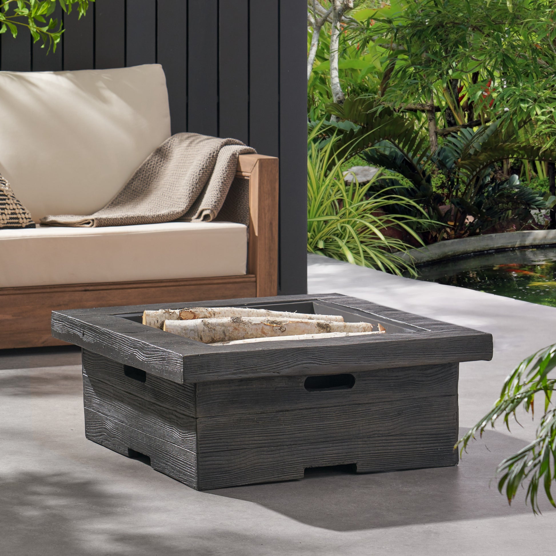 Mgo 29 Square Wood Burning Fire Pit Grey Magnesium Oxide