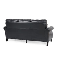 3 Seater Sofa Black Faux Leather 3 Seat