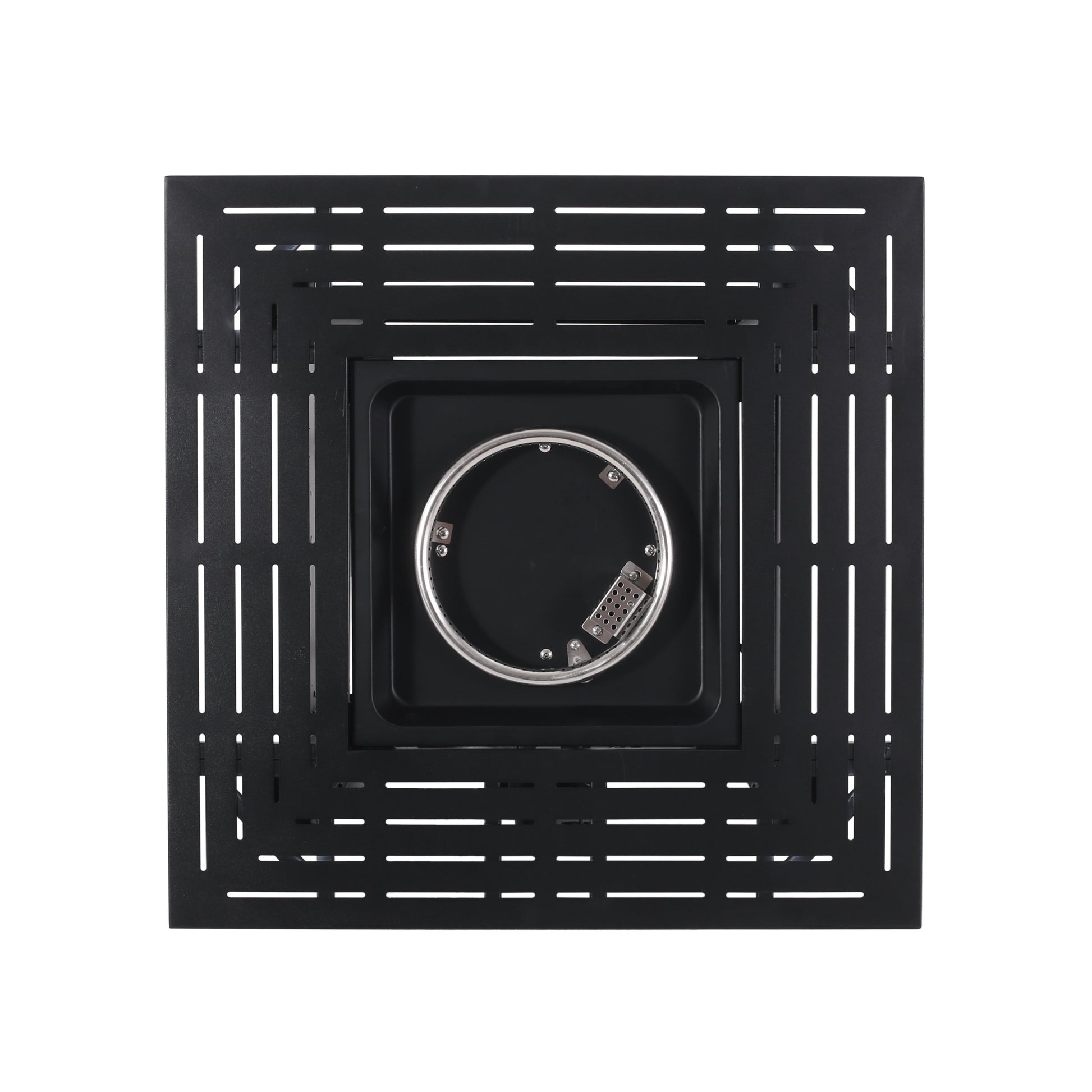 Outdoor Patio Propane Fire Pit 24.5'' H X 28'' W Square Iron Gas Burning Fire Table 40,000 Btu, Tank In Side, Black Black Iron