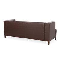 3 Seater Sofa Dark Brown Pu