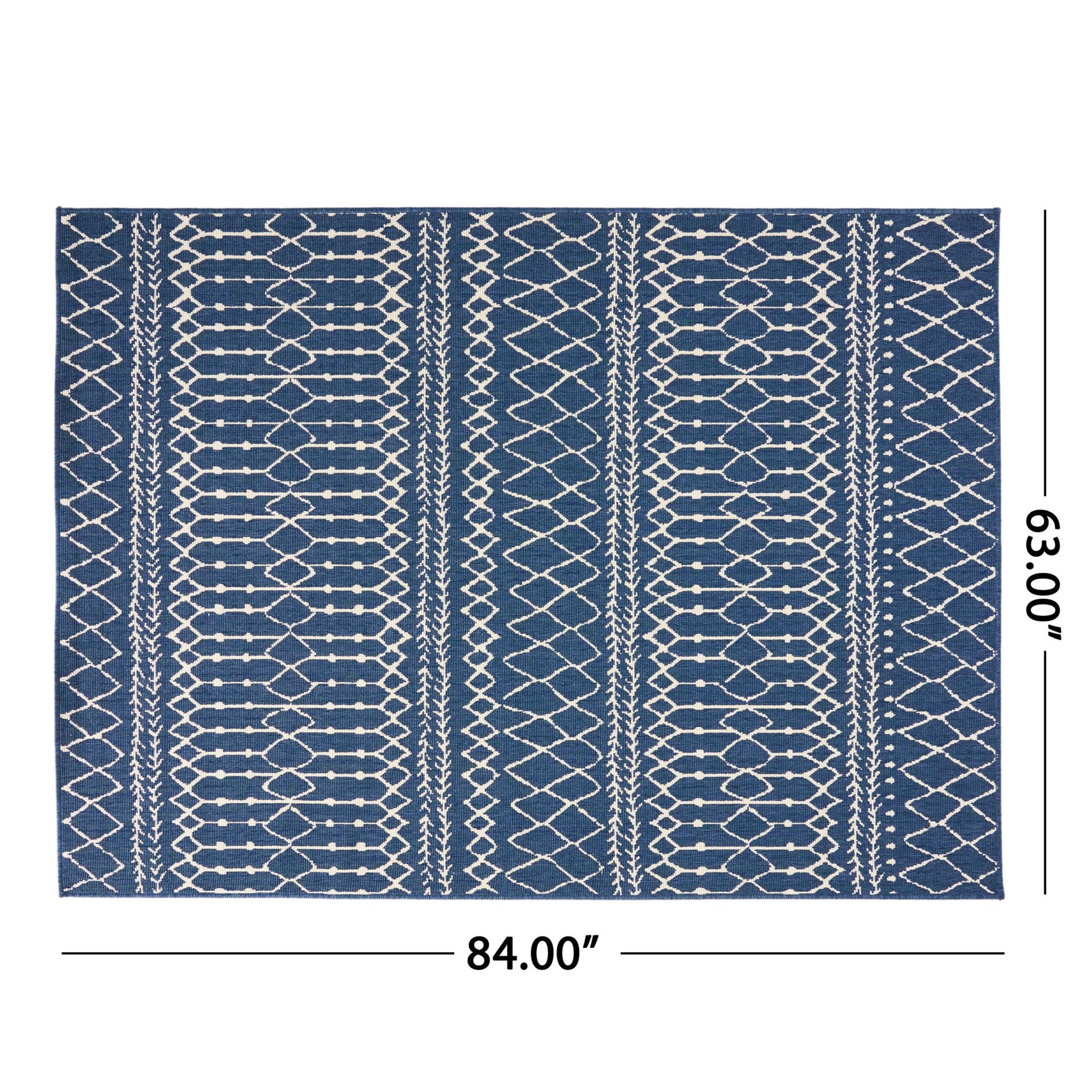 5'3"X7' Rug Blue Polypropylene