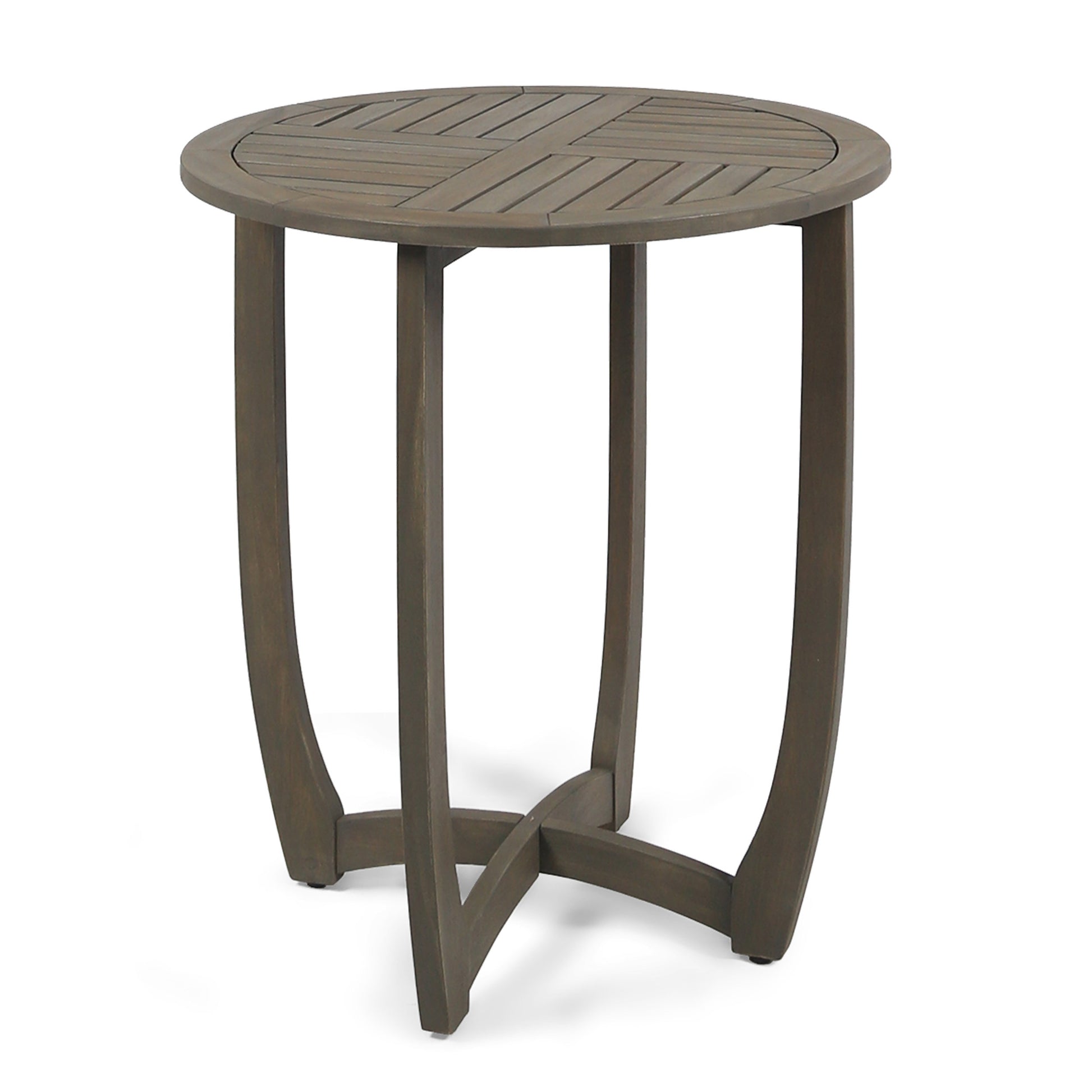 Hermosa 27.5'' Circular Wood Table Grey Wood