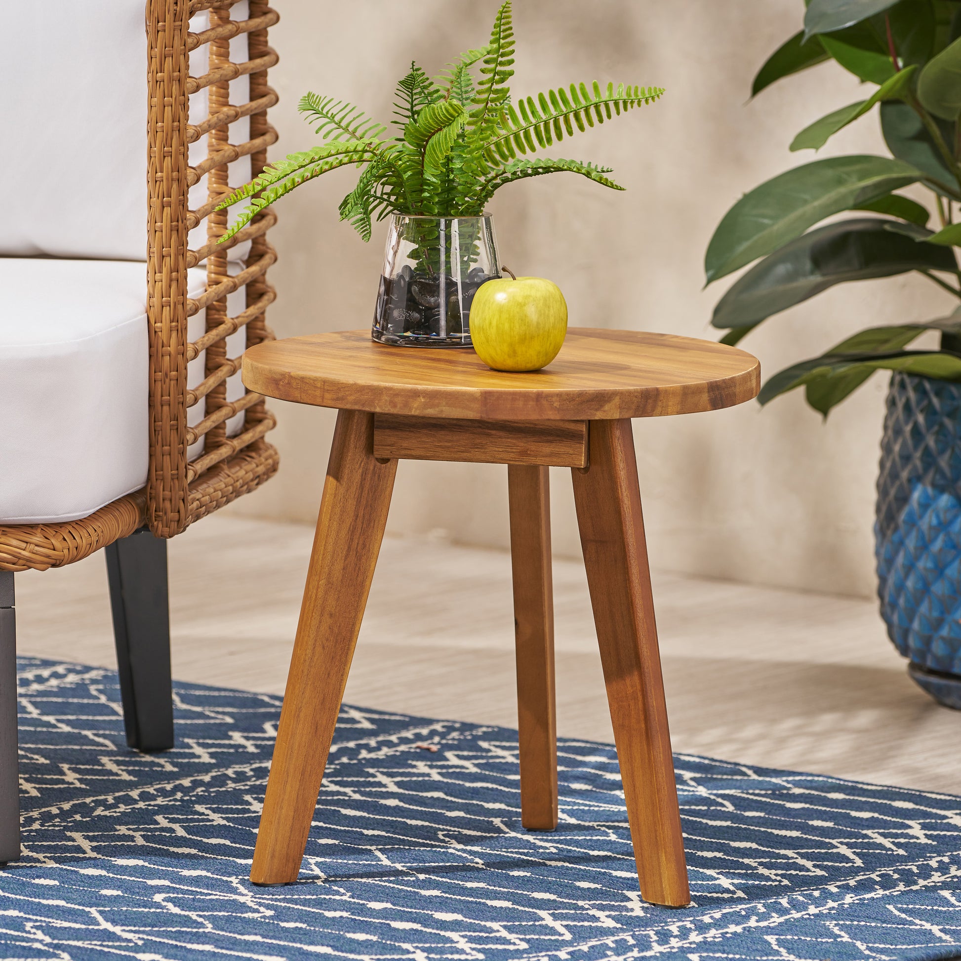 Marina Side Table Natural Stained Acacia Wood