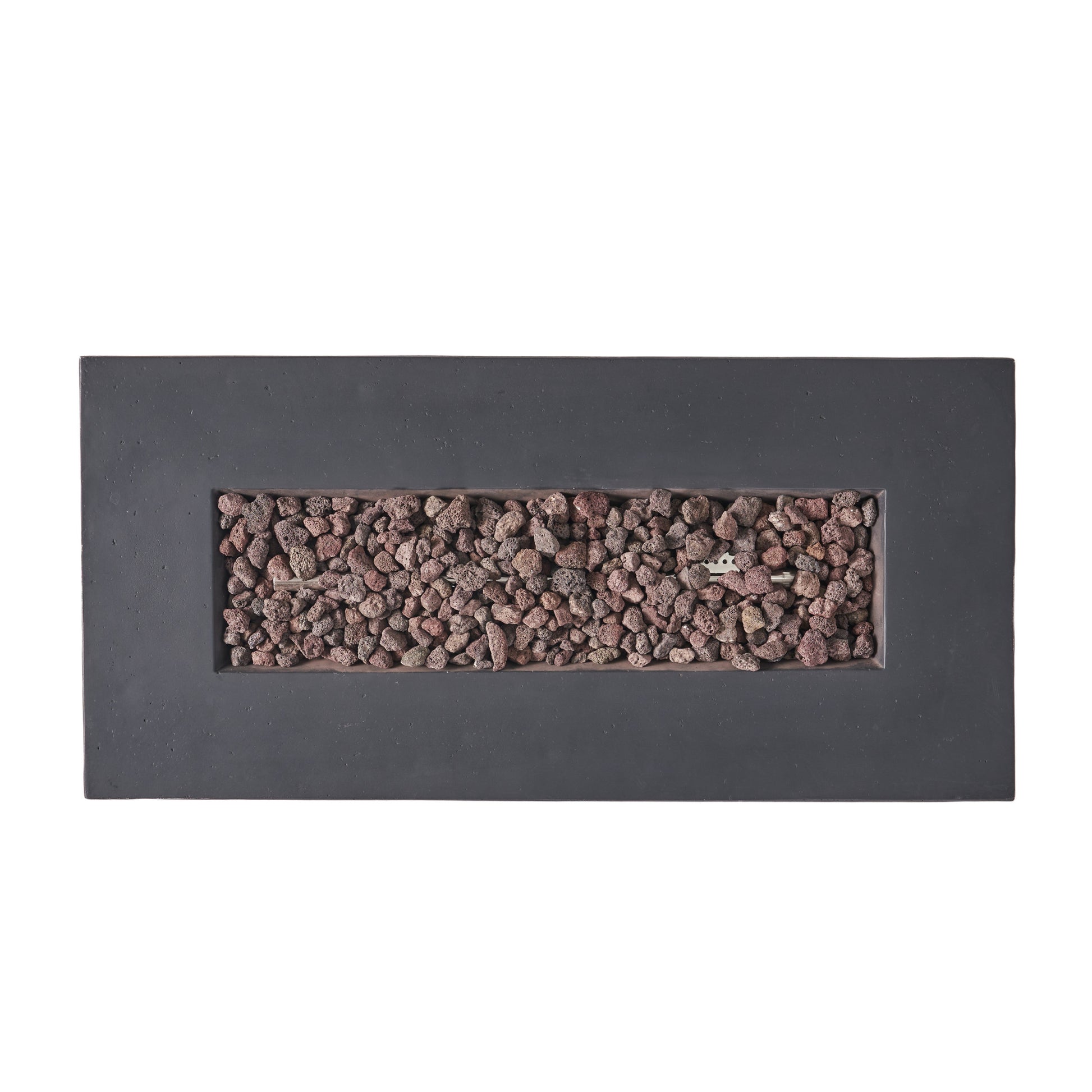 40" Outdoor 40,000 Btu Rectangular Mgo Concrete Propane Fire Pit, Light Grey Tank Cover Not Included Dark Grey Magnesium Oxide