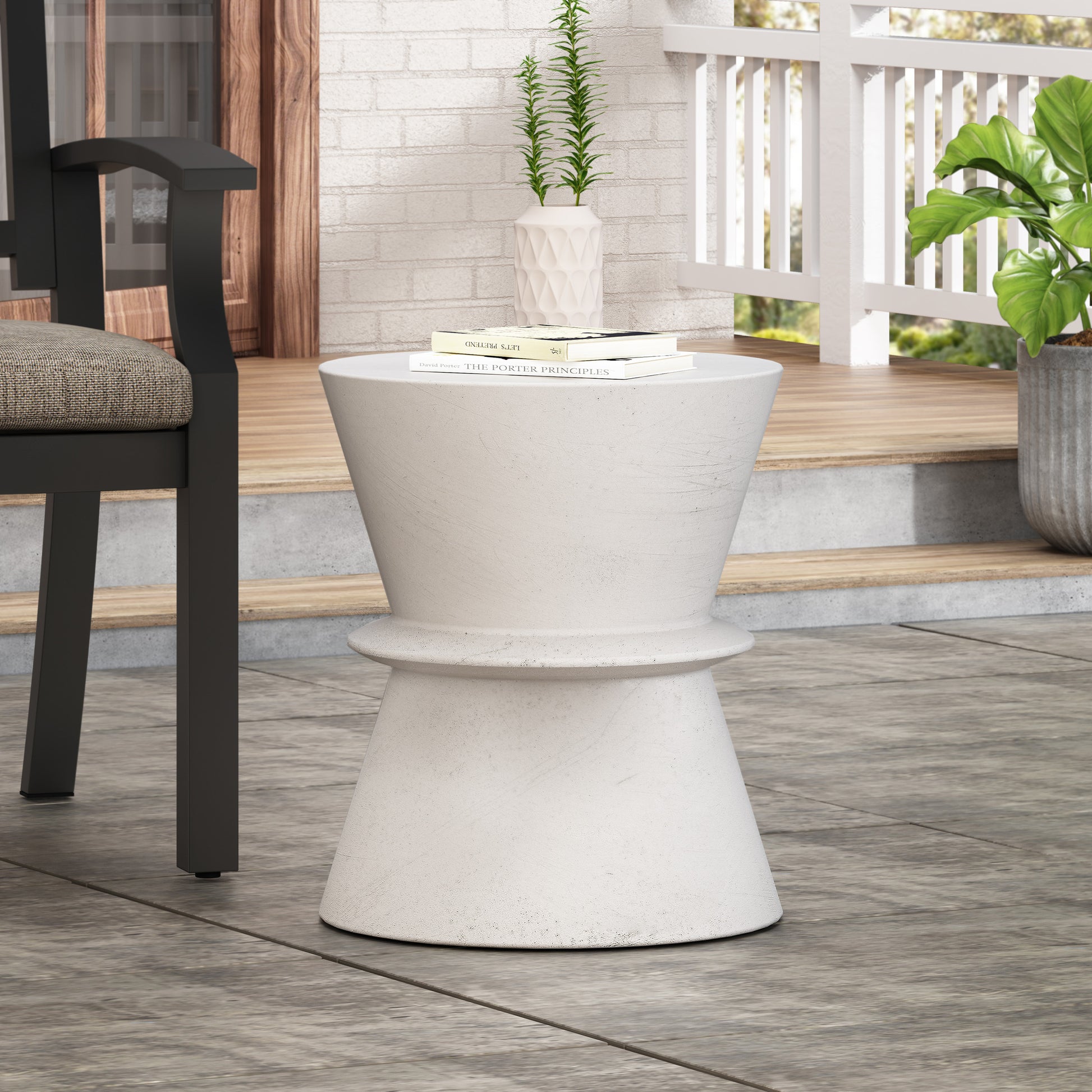 End Table Antique White Magnesium Oxide