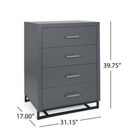 4 Drawer Chest Charcoal Grey Mdf