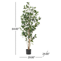 150Cm Artificial Laurel Tree Green Iron Plastic
