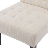 Accent Chair Beige Fabric