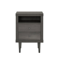 2 Drawer Nightstand Grey Mdf