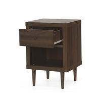 1 Drawer Nightstand Walnut Mdf