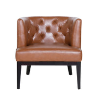 Accent Chair Light Brown Fabric