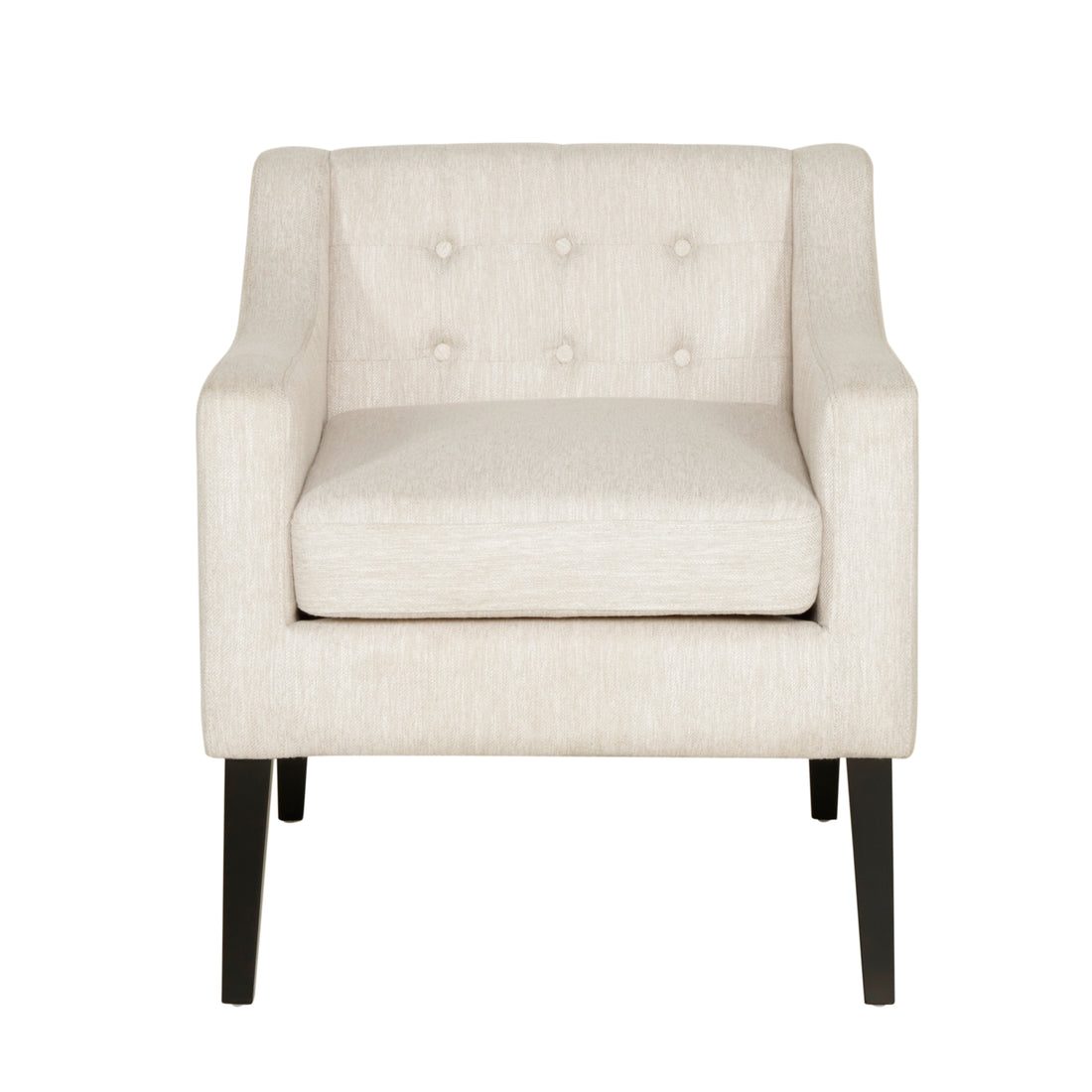 Accent Chair Beige Fabric