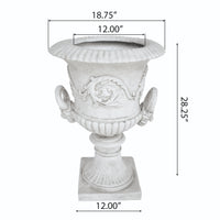 Mgo Garden Urn Planter Antique White Magnesium Oxide