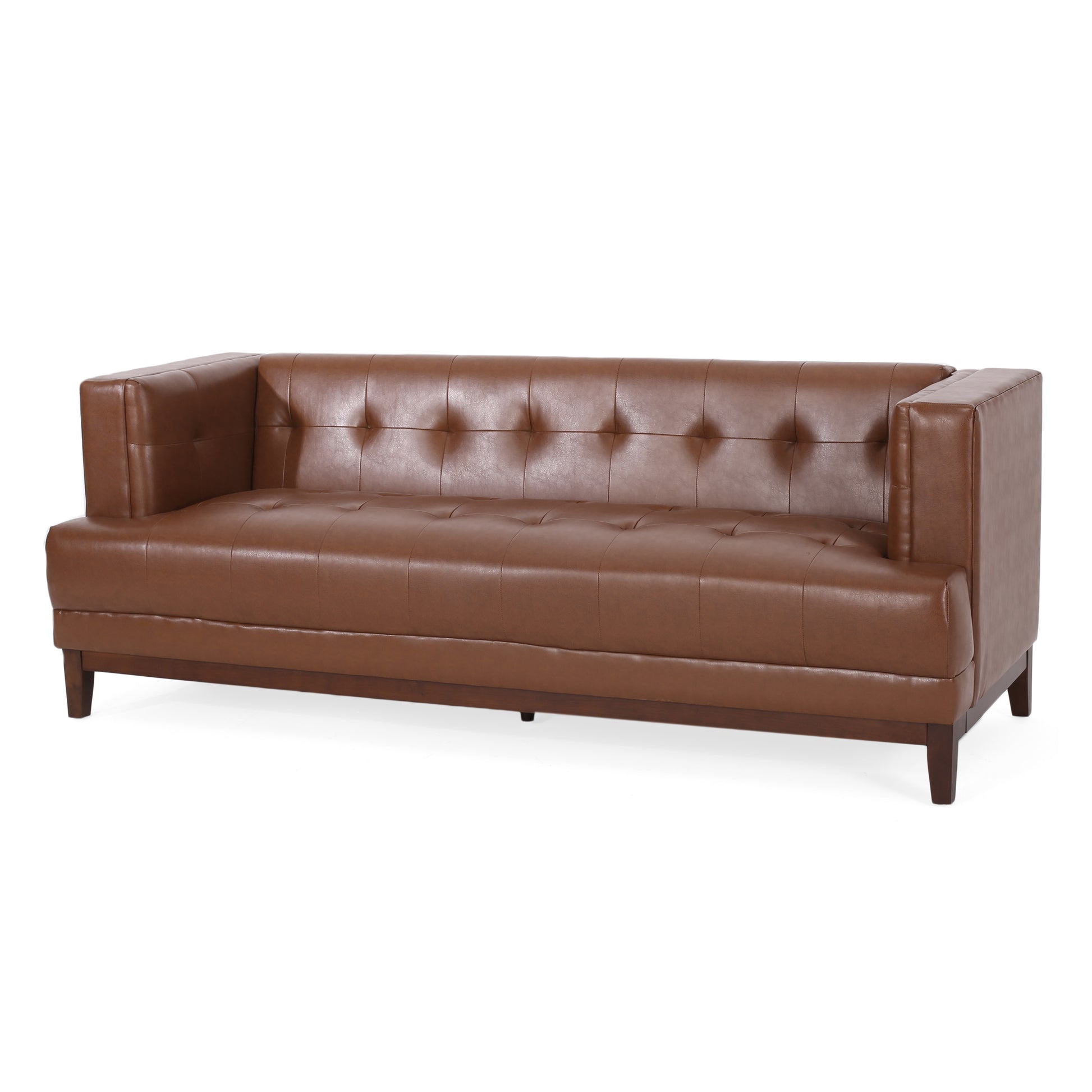 3 Seater Sofa Dark Brown Pu