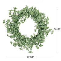 27" Oxalis Corniculata Wreath Green Polyester