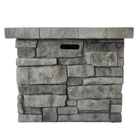 30" Outdoor Square Mgo Propane Fire Pit 40,000 Btu, Grey Grey Garden & Outdoor Magnesium Oxide