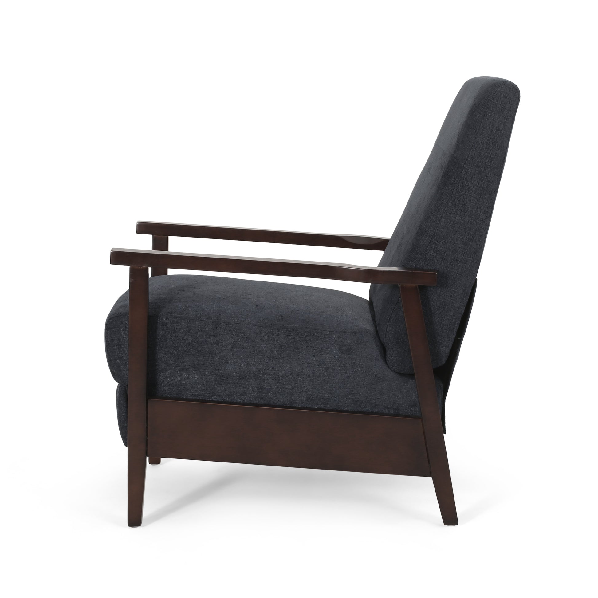 24.75'' Wide Wood Hand Manual Club Recliner Charcoal Fabric