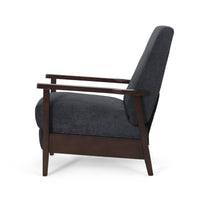 24.75'' Wide Wood Hand Manual Club Recliner Charcoal Fabric