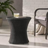 Kono Hourglass Table No Glass Top Black Rattan